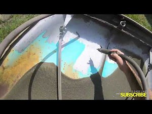 Harbor Freight sand blaster in action