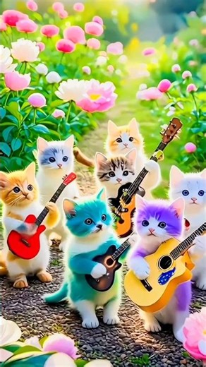 Funny Cat Band Performance 🎸🐱 | Cute Cats Playing Guitar | #shorts