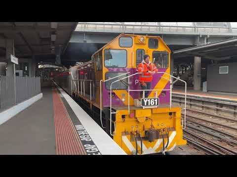 V/Line Y161 Shunts the N Set Passenger Cars to the Car Siding at Southern Cross Station