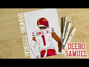 How to draw footaball player NFL Deebo Samuel Washington Commanders