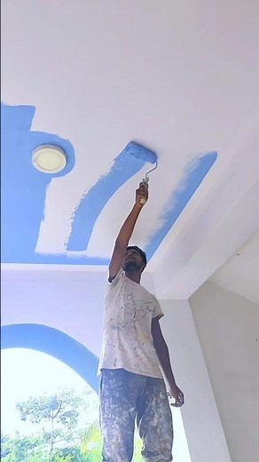 Cloud sky design apply blue colour code 7327 sky design first step #design #youtube #wall #workout