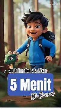 ✨️5 Menit Bikin gambar Animasi 3D Ala Pixar di Canva | Tutorial Mudah #shorts #tutorial #3danimation