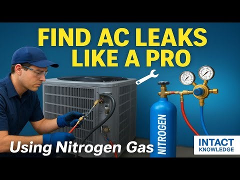 AC Refrigerant Leak Test Using Nitrogen Gas | Working Animation | HVAC Leak Testing Tutorial"