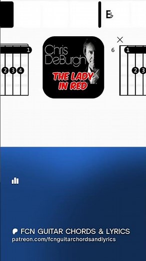 Chris de Burgh - The Lady in Red | Scrolling Guitar Chords & Lyrics #guitar #music #rock #cover