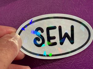 Sewing Sticker - Holographic Laptop Decals | Perfect for Quilters and Makers! "sew" in an Oval - Etsy