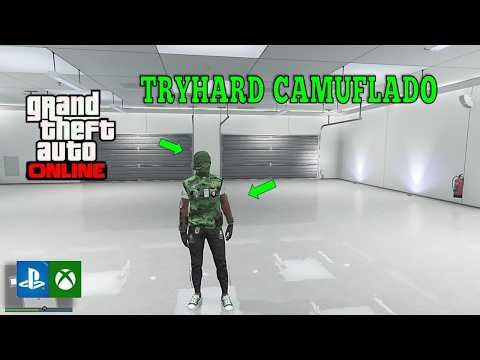 CONJUNTO TRYHARD FULL MOD CAMUFLADO CON PASAMONTAÑAS VERDE GTA V ONLINE PS4/5XBOX/ONE/X/PC