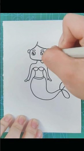 かわいい人魚の描き方とぬりえ｜子ども向け簡単イラスト 🧜 🎨