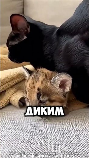 Кот, который помог вырастить львенка 🐱🦁#short