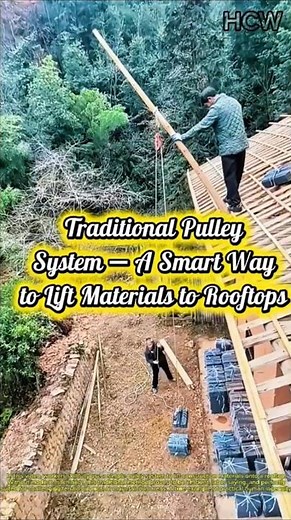Traditional Pulley System – A Smart Way to Lift Materials to Rooftops.