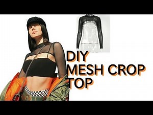 DIY CUT OUT MESH CROP TOP (UNDER $4!!) | NO SEW| LISTEN WITH EARPHONES