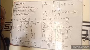 Simultaneous equations involving two variables using the Cramer's method | Taxonomy online mathematics | Facebook