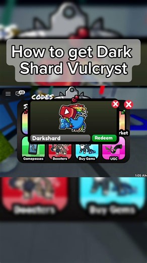 How to get Dark Shard Vulcryst by code #doodleworld #ccg #roblox #fyp