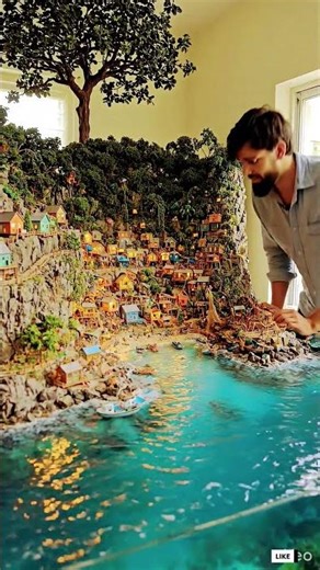 Tiny Island World You Won’t Believe is Real 😱🌴#miniatureworld #diorama #miniature #islandvillage