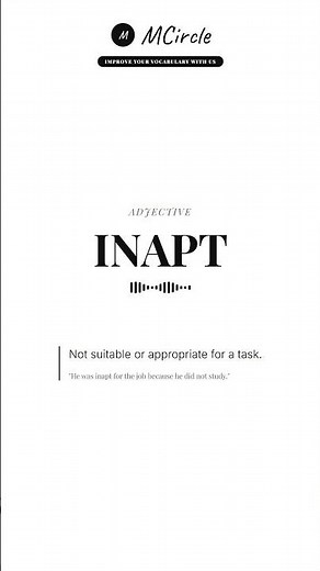 Learn English: What is Inapt? | Vocabulary Shorts
