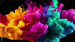 Vibrant and colorful paint splash desktop wallpaper background for a creative and artistic display Stock Video