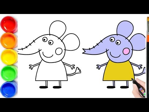 How to draw Emily Elephant Step by Step | Peppa Pig