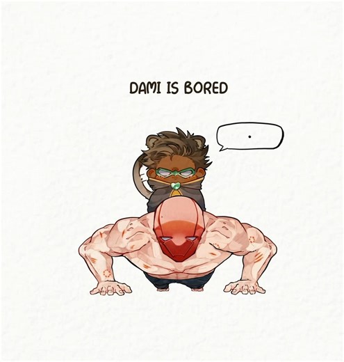 Just another day with Jason the manny, he is still waiting on those burgers Talia and Bruce promised him 😞 ALSO DAMI IS UP FOR ADOPTION, drop your CV down below. #damianwayne #redhood #brucewayne #batfam #batfamily