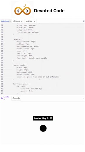 Loader 03/50 #coding #programming #gameplay #html #javascript #webdesign#shorts #loader