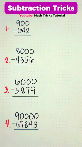 3K views · 39 reactions | Crazy Subtraction Hacks! - SUPER EASY! #MathTricksTutorial | Math Tricks Tutorial | Facebook