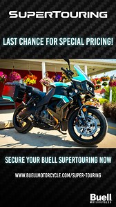 Your final chance to lock in a special early bird price on the Buell SuperTouring is here! AUGUST 31st is your last day to receive special pricing of $22,495 when you submit your $1,000 sales order deposit to secure your bike. Once production begins this Fall, $50 pre-orders will be discontinued and orders will begin with MSRP of $23,995. This is American racing performance, with added utility and comfort. The SuperTouring is currently testing at 185 horsepower, 102 ft-lbs of torque, and 439 lbs