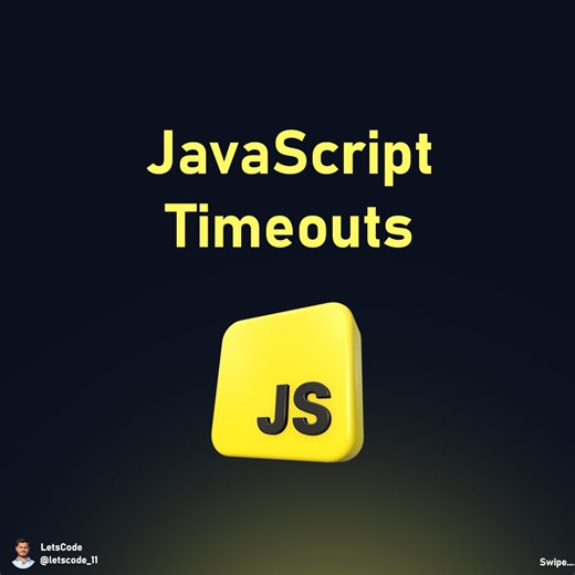 Let's Code | JavaScript setTimeout() Explained | Master Timeouts in JS 🔹 Description JavaScript setTimeout() allows you to execute code after a... | Instagram