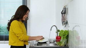 Happy Young Woman Washing Dishes Sink Stock Footage Video (100% Royalty-free) 1088319081 | Shutterstock