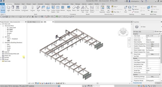 REVIT STRUCTURE 2022 LESSON 11 - CREATING CURVED GRID