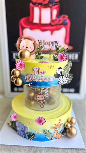 Aaras homemade cake on Instagram: "Customized jungle theme cake 🎂"