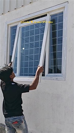 uPVC sliding window//upvc 3-shutter window//uPVC installation//uPVC 3-pannel window #upvcWindoors18