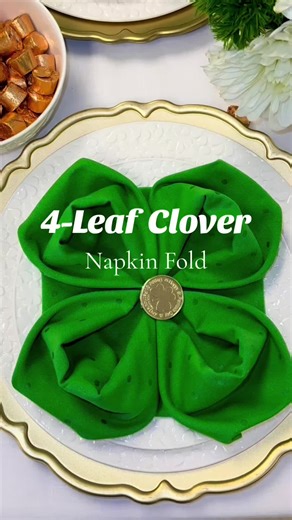 Your St. Paddy's Day table just leveled up! 🏆 We can’t get over how clever this napkin fold is. Adding that gold coin in the center is pure genius! Huge thanks to @lenox1889 for the inspo! Hit the save button so you don’t forget to try this! 💾 Ready for your moment in the spotlight? Tag @efavormart to get featured on our page! #napkinfolding #napkinart #stpatricksday #tablescape #diy #partyideas #tablenapkins #eventplanning