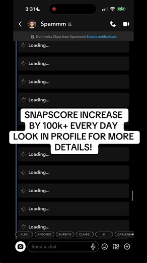 Want your SNAPSCORE to go up 100k every day look in my profile for more to join a Snapchat groupchat! #snapchat #viral #snapscore #trending #snapchatfilter
