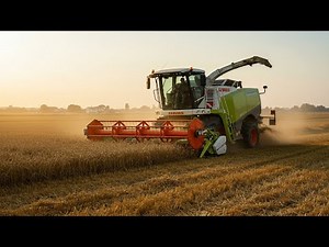 CLAAS Dominator Maxi Combine Harvester at Work in a Field
