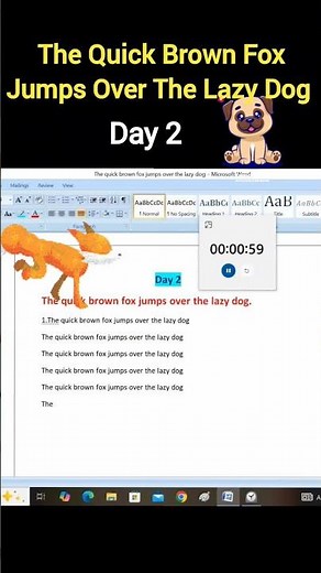 Day 2/30 The Quick Brown Fox Jumps Over The Lazy Dog #typing #typingchallenge #30daychallenge