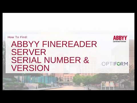 Where is the ABBYY FineReader Server Serial Number, Version and Page Count?