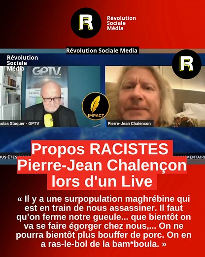 283K views · 4.9K reactions | Propos racistes : Pierre-Jean Chalençon dérape en plein live ! | Révolution Sociale Média | Facebook