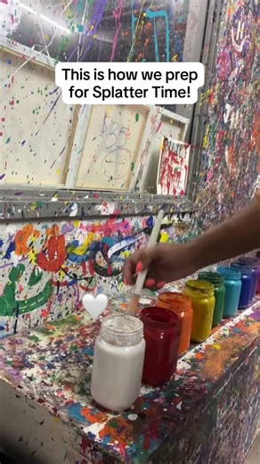 Pinspiration® on Instagram: "It’s splatter time! 🎨 Our Splatter Room is a one-of-a-kind experience filled with color, laughter, and creative chaos (in the best way).⁠ ⁠ Book your Splatter session today!⁠ ⁠ *Project offerings and styles vary by location.⁠"