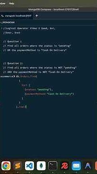 Logical operator in mongodb with practice question #mongodb #coding #nosql #database