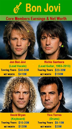 🎸 Bon Jovi – Core Members Earnings & Net Worth