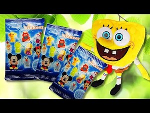 Disney Wikkeez Blind Bags Opening with Spongebob and Disney Toys