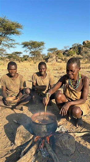 Primitive Hadza Tribe Buffalo Meat Cooking in the Wild | Ancient African Life! #tribalcooking
