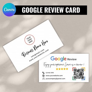 Google Review Card Template With QR Code - Customizable Canva Design for Business Feedback - Etsy