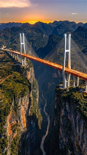 World's Highest Bridge! 🌉☁️ | Beipanjiang Bridge Construction Timelapse #timelapse #architecture
