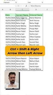 Compare 2 Columns to Fix Data Entry Mistakes in Excel ⚡ | Smart Excel Trick