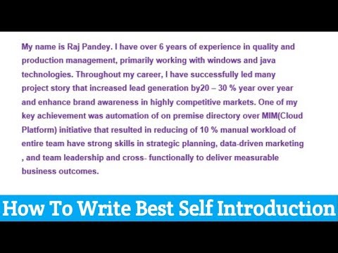 Write Self Introduction In English | Introduce myself in 10 lines | Write a personal introduction