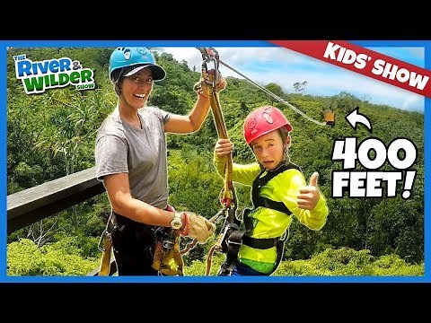Kids Ride GIANT ZIPLINE in HAWAII on Family Adventure!!