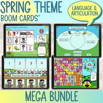 Spring Speech and Language Activities Boom™ Cards | Articulation Speech Therapy