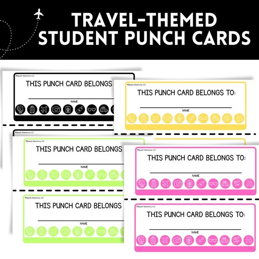 Printable Travel-themed Student Punch Cards for Positive Reinforcement & Rewards - Etsy
