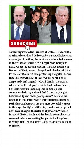 Royal Shock: Princess Eugenie Supports Queen Catherine, Turns Against Prince Andrew