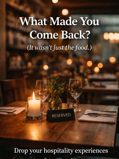 Service gets the food to the table. Hospitality decides whether people ever come back. It’s not the plate. It’s how the wait was handled. The mistake that was owned. The moment someone felt seen instead of rushed. So I’ll ask it again 👇 What made you come back? Guests. Servers. Owners. Drop the real hospitality moments in the comments. #hospitality #aboveandbeyond #professional #restaurant #serviceindustry