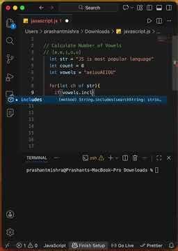 Number of Vowels | Javascript Interview Question #2026 #dsa #javascriptinterview